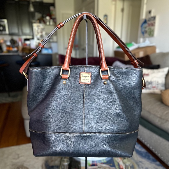 Dooney & Bourke Leather Navy Satchel